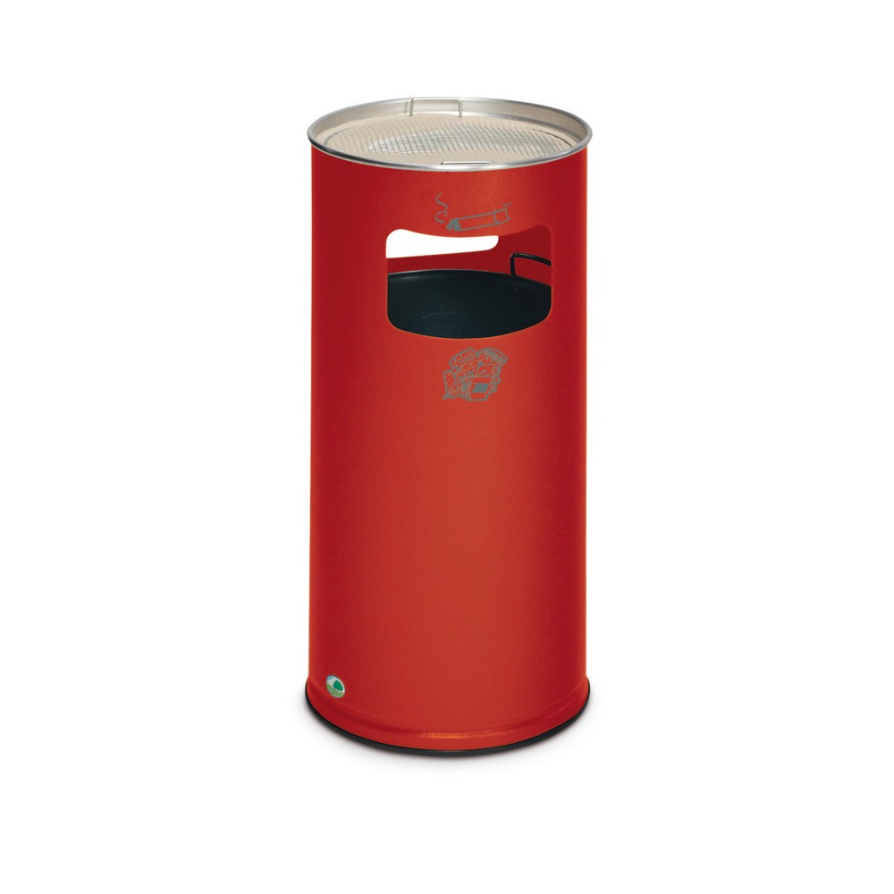 Illustration du produit: Poubelle-cendrier VAR®, modèle sur pied, 37,4 litres, rouge feu