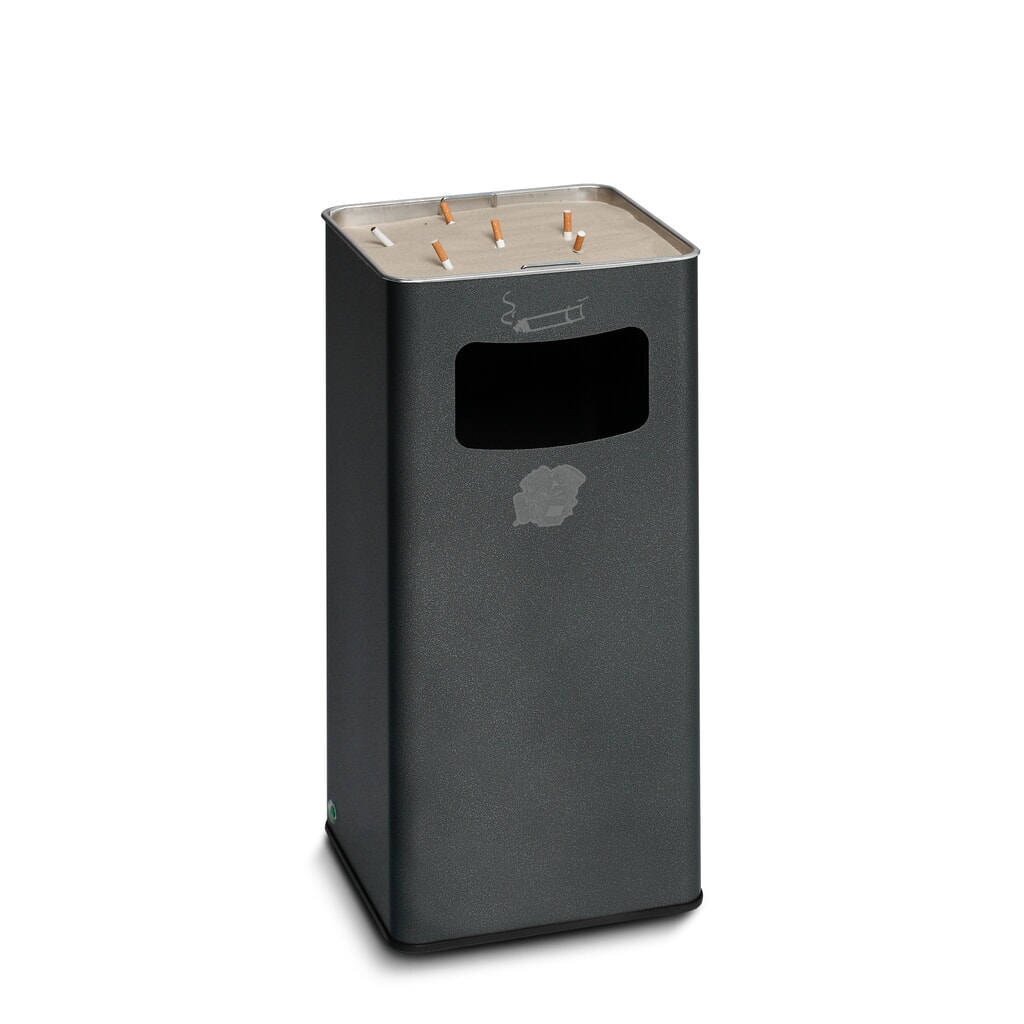 Poubelle-cendrier VAR®, modèle sur pied, 53,4 litres, argent vieilli Illustration du produit: Poubelle-cendrier VAR®, modèle sur pied, 53,4 litres, argent vieilli