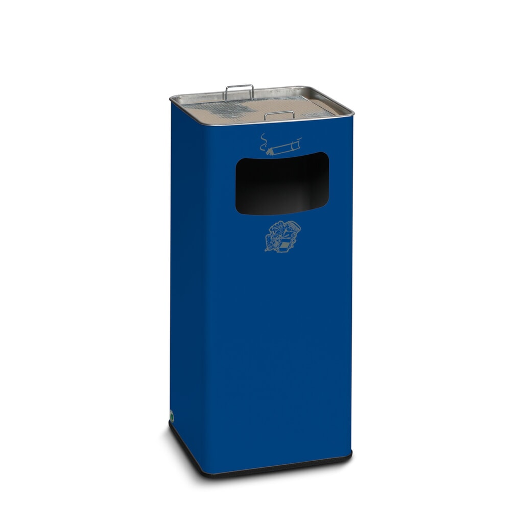Illustration du produit: Poubelle-cendrier VAR®, modèle sur pied, 53,4 litres, bleu gentiane