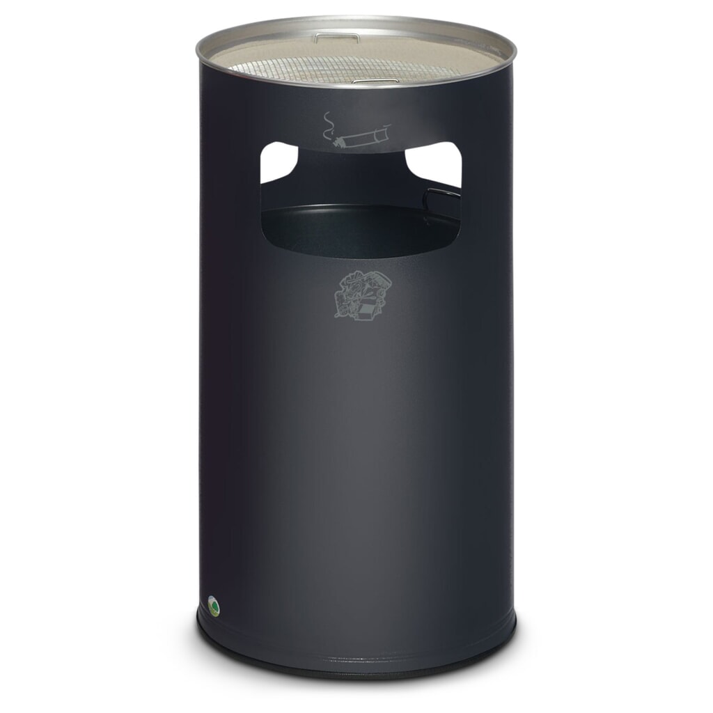 Illustration du produit: Combinaison poubelle-cendrier VAR®, modèle sur pied, 69,2 litres, argent antique