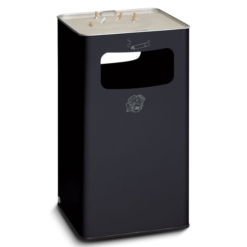 Poubelle-cendrier VAR®, modèle sur pied, 96,1 litres, gris noir Illustration du produit: Poubelle-cendrier VAR®, modèle sur pied, 96,1 litres, gris noir