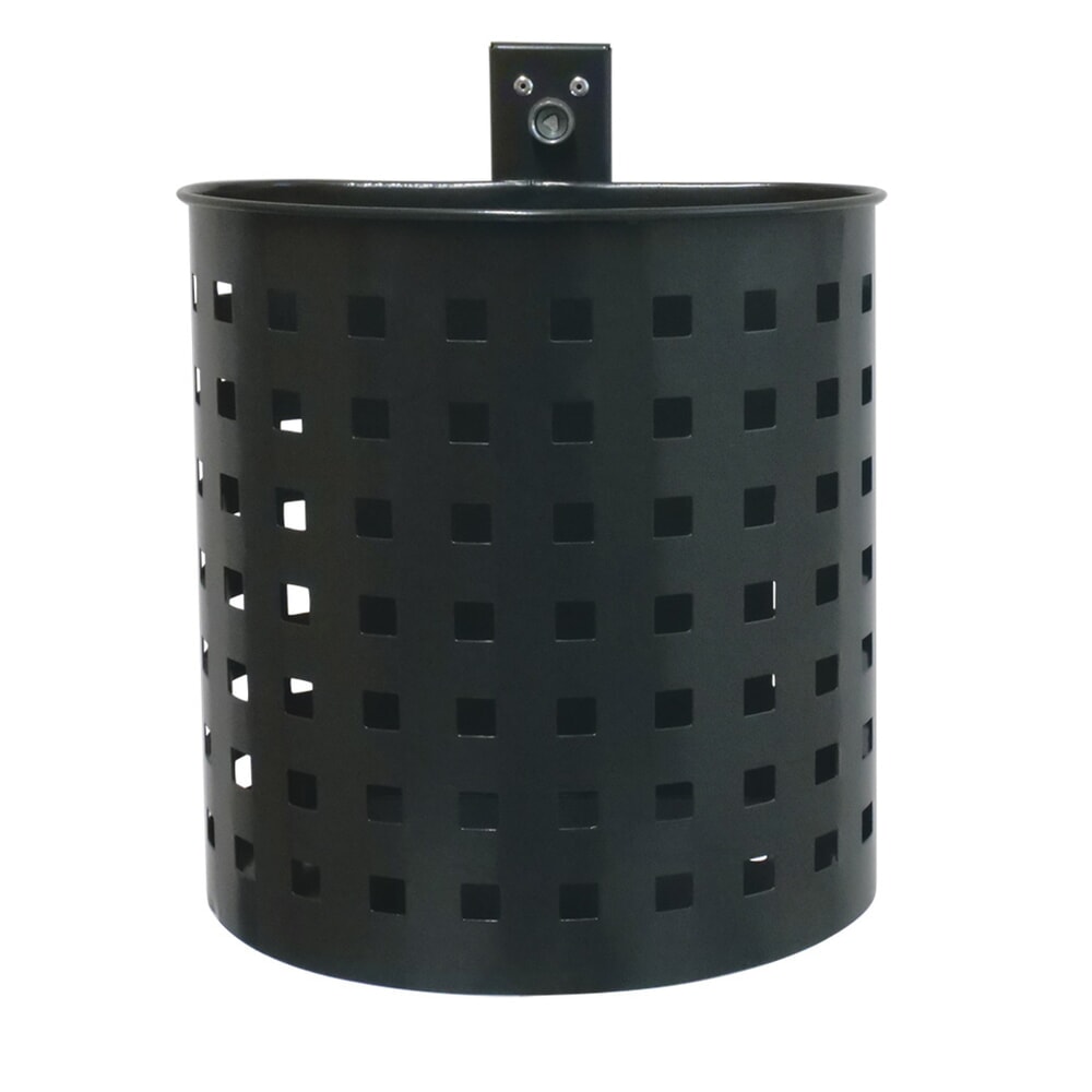 Illustration du produit: RENNER Poubelle en acier, 20 litres, semi-circulaire, montage mural, perforée, revêtue par poudrage, DB 703 paillettes métalliques anthracite
