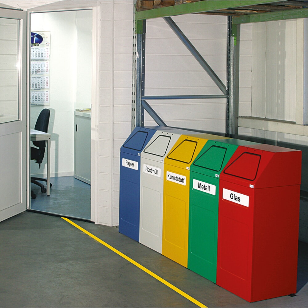 N° de l'image du produit 2 : Collecteur de recyclage stumpf®, 65 litres, à fermeture automatique, auto-extinguible, gris