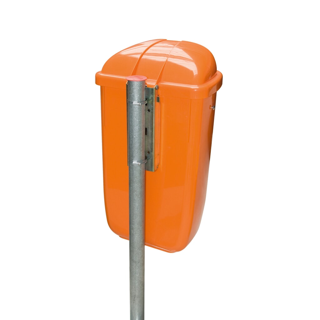 Poubelle d’extérieur, plastique, 50 litres, orange N° de l'image du produit 2 : Poubelle d’extérieur, plastique, 50 litres, orange