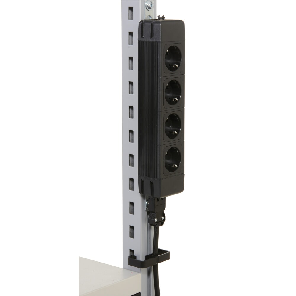 N° de l'image du produit 2 : Prise multiple 4 voies pour les Rocholz tables d’emballage système FLEX, noire