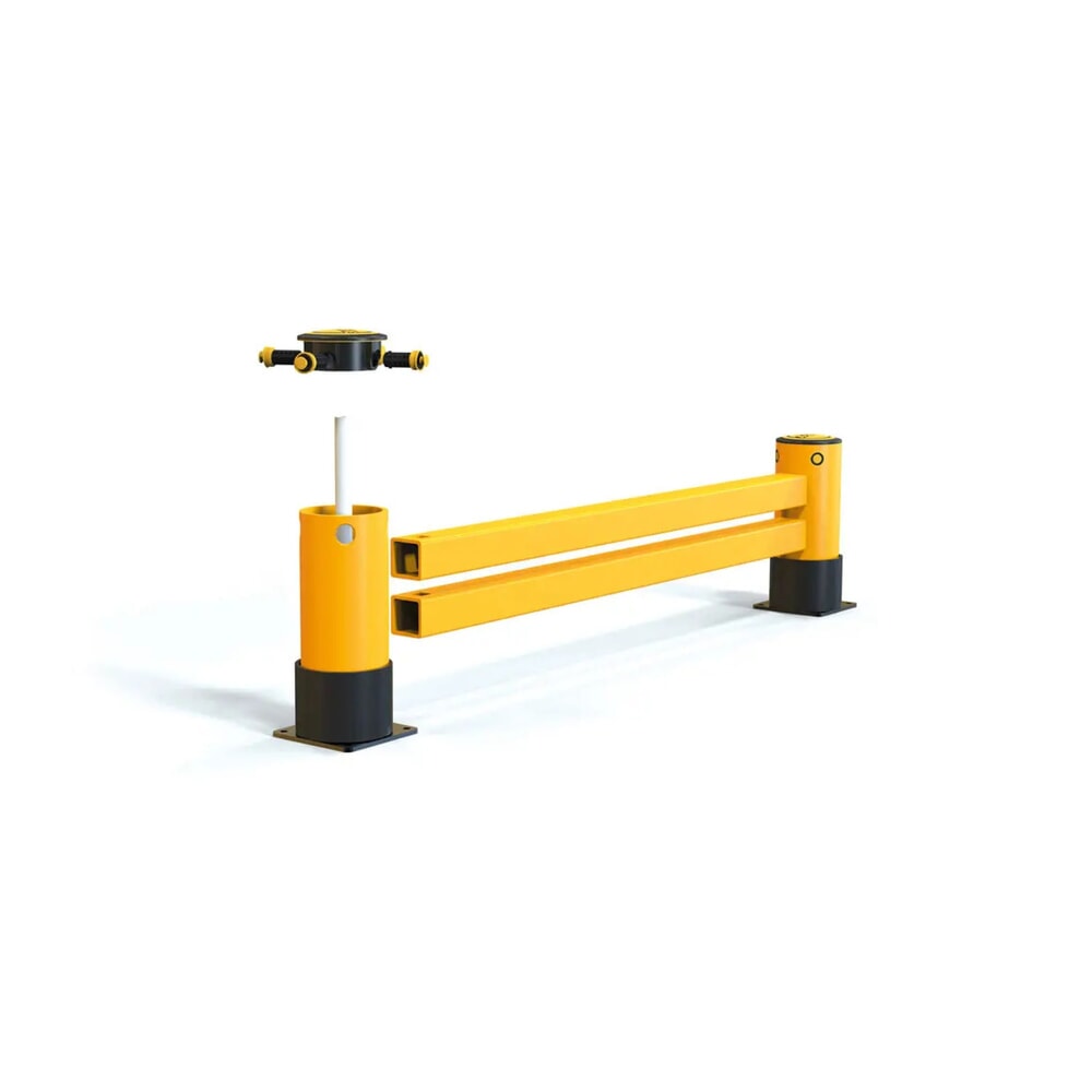 N° de l'image du produit 3 : Protection d'extrémité de rayonnage A-SAFE en MEMAPLEX®, double - longueur 1 100 mm
