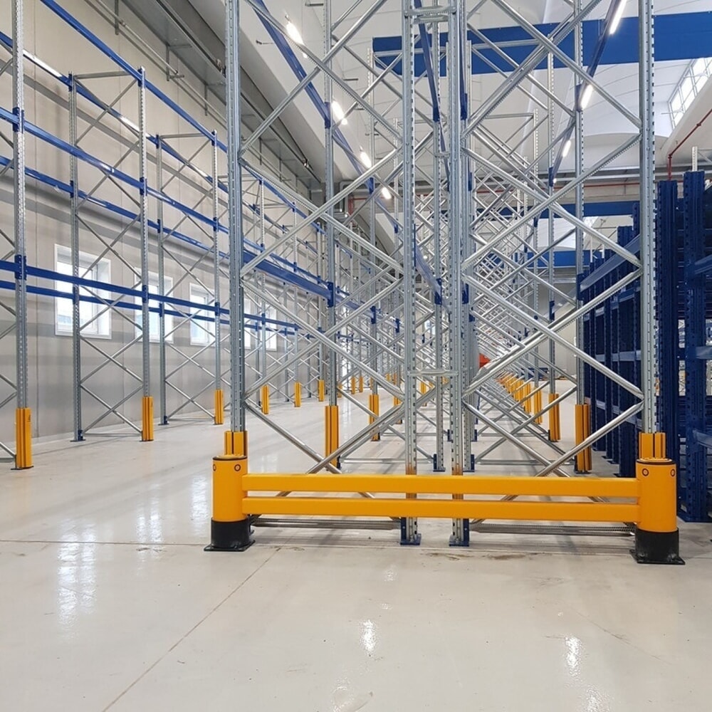 N° de l'image du produit 4 : Protection d'extrémité de rayonnage A-SAFE en MEMAPLEX®, double - longueur 1 100 mm