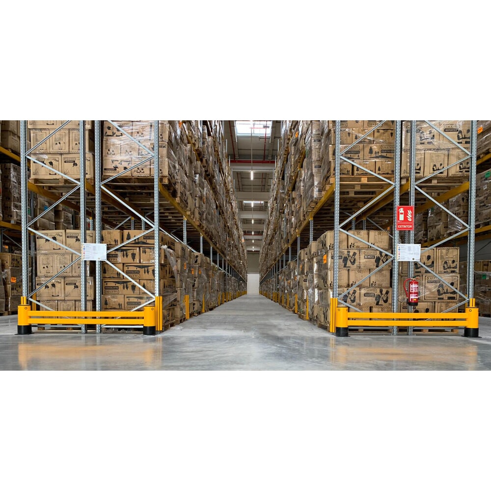 N° de l'image du produit 5 : Protection d'extrémité de rayonnage A-SAFE en MEMAPLEX®, double - longueur 1 100 mm