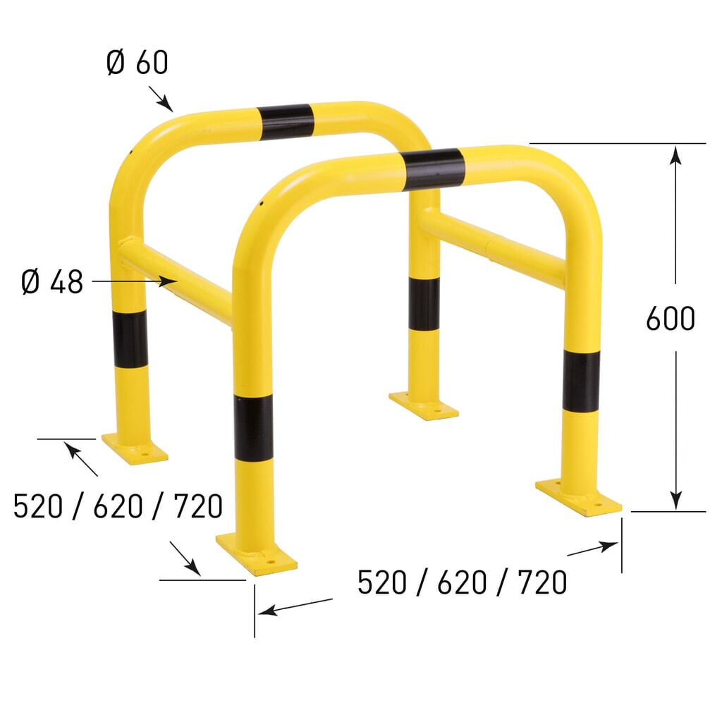 N° de l'image du produit 5 : Protection anticollision pour colonnes MORAVIA, usage extérieur, galvanisée à chaud, hauteur 600 mm, pour dimensions de colonnes (l x P) 600 x 600 mm