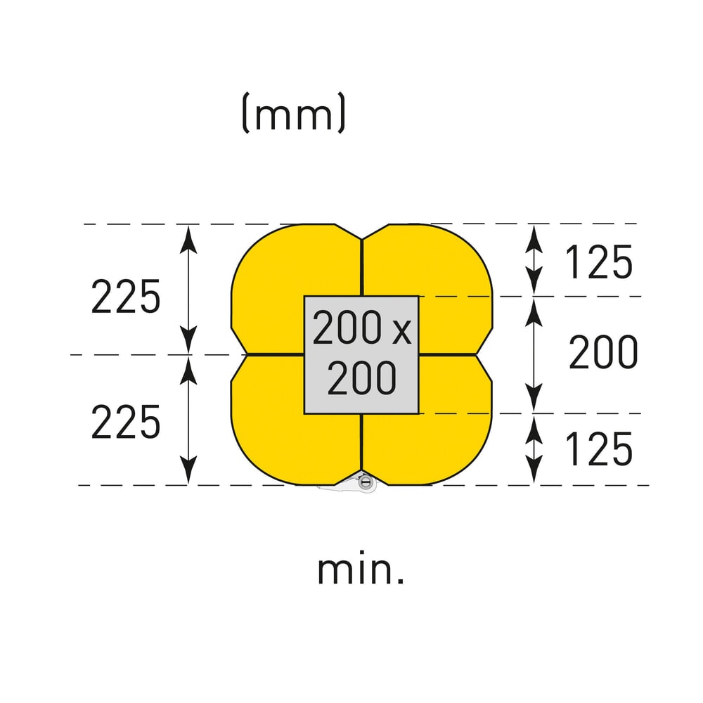 N° de l'image du produit 7 : Protection anticollision MORAVIA, hauteur 1 100 mm, pour dimensions de colonnes (l x P) 200-300 x 200-300 mm