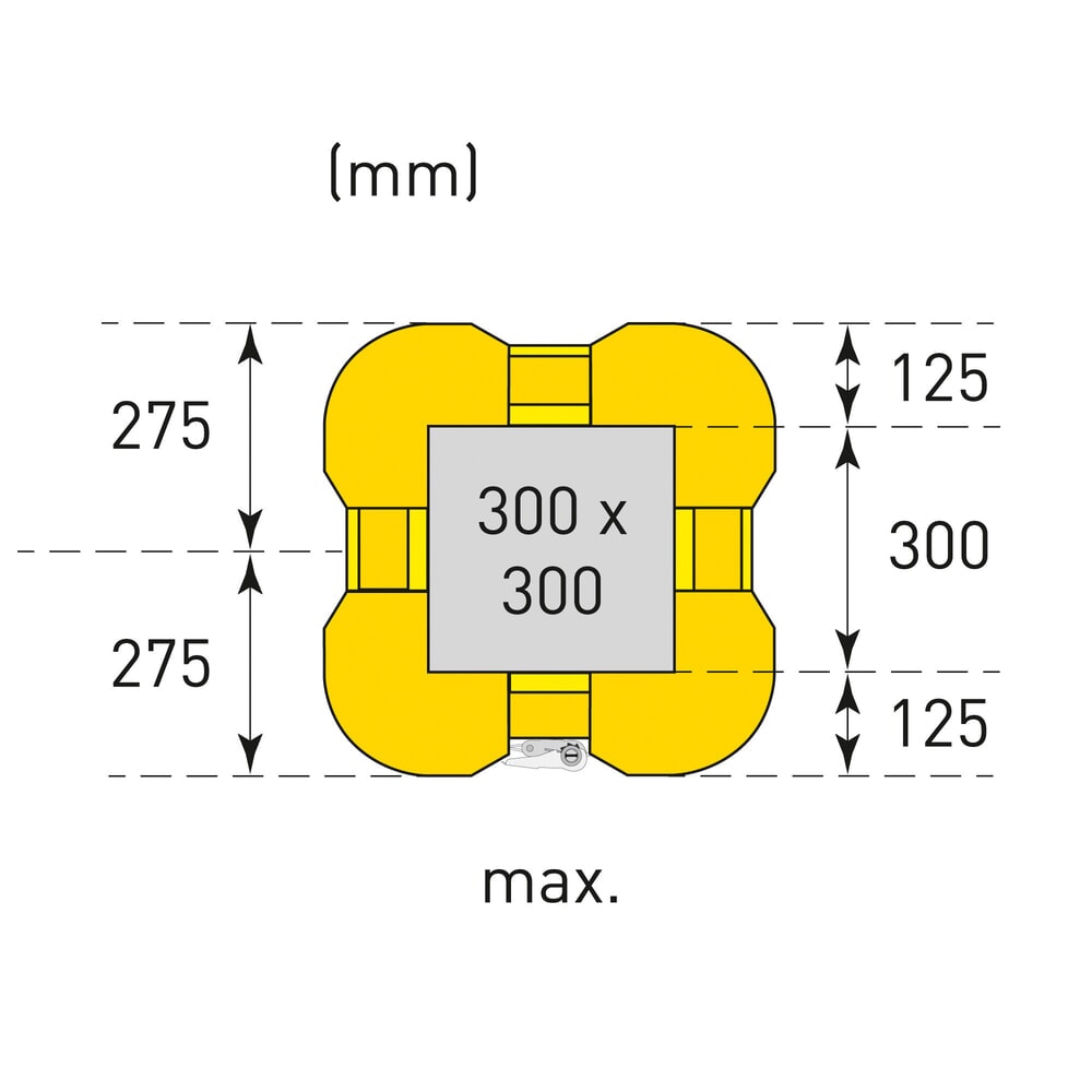 N° de l'image du produit 8 : Protection anticollision MORAVIA, hauteur 1 100 mm, pour dimensions de colonnes (l x P) 200-300 x 200-300 mm