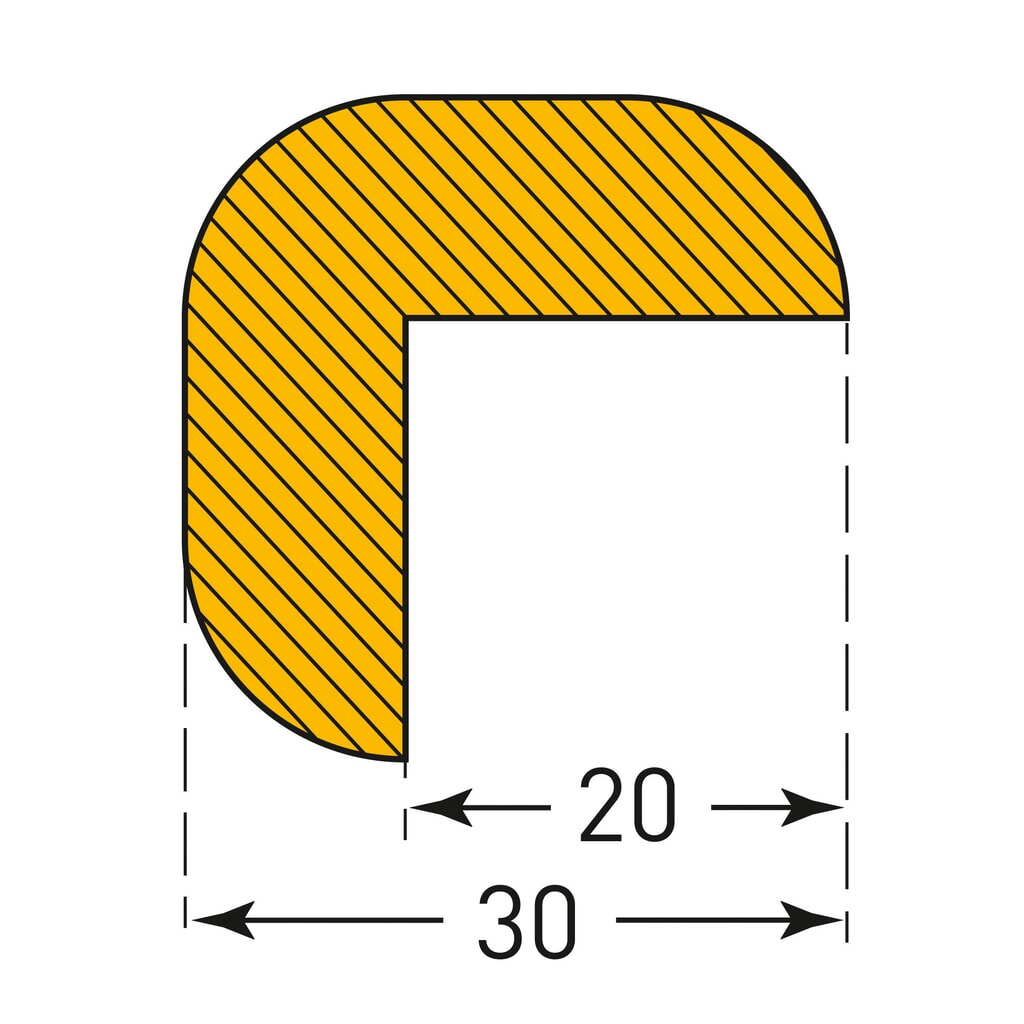 N° de l'image du produit 3 : Protection contre les chocs pour arêtes MORAVIA, magnétique, semi-circulaire, H x l 30 x 30 mm, longueur 1 m