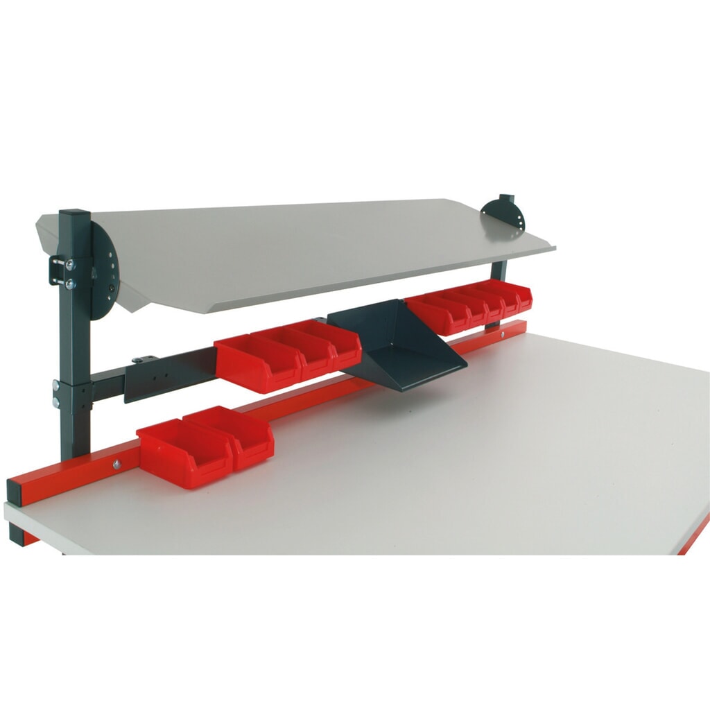 N° de l'image du produit 4 : Rail de fixation avec bacs à bec, pour système de table d’emballage Rocholz, livré avec 5 bacs