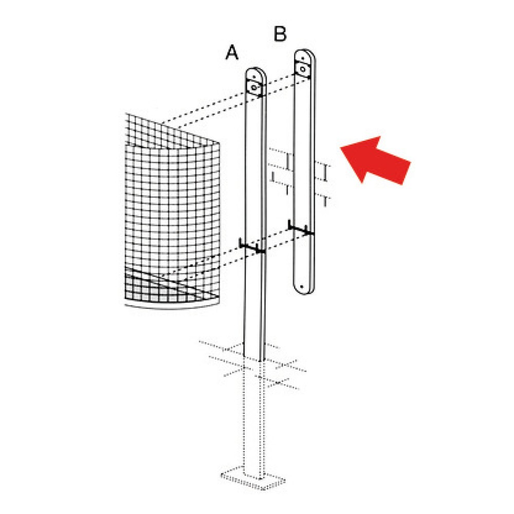 Illustration du produit: Rail de montage mural pour corbeille à déchets en treillis métallique, 27 litres