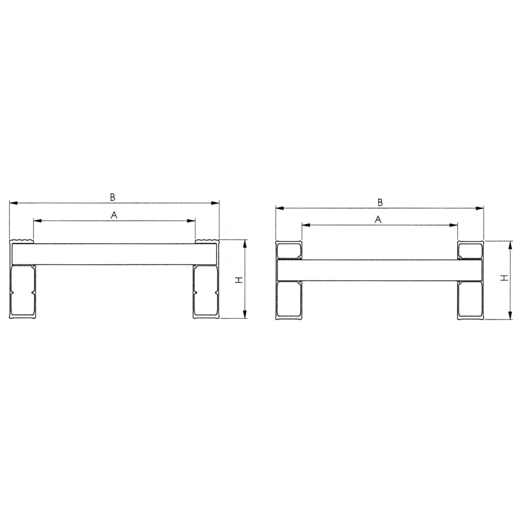 Rails de chargement pour charges lourdes, sans bordure, capacité de charge 2 620 kg/paire, longueur 1 620 mm N° de l'image du produit 2 : Rails de chargement pour charges lourdes, sans bordure, capacité de charge 2 620 kg/paire, longueur 1 620 mm
