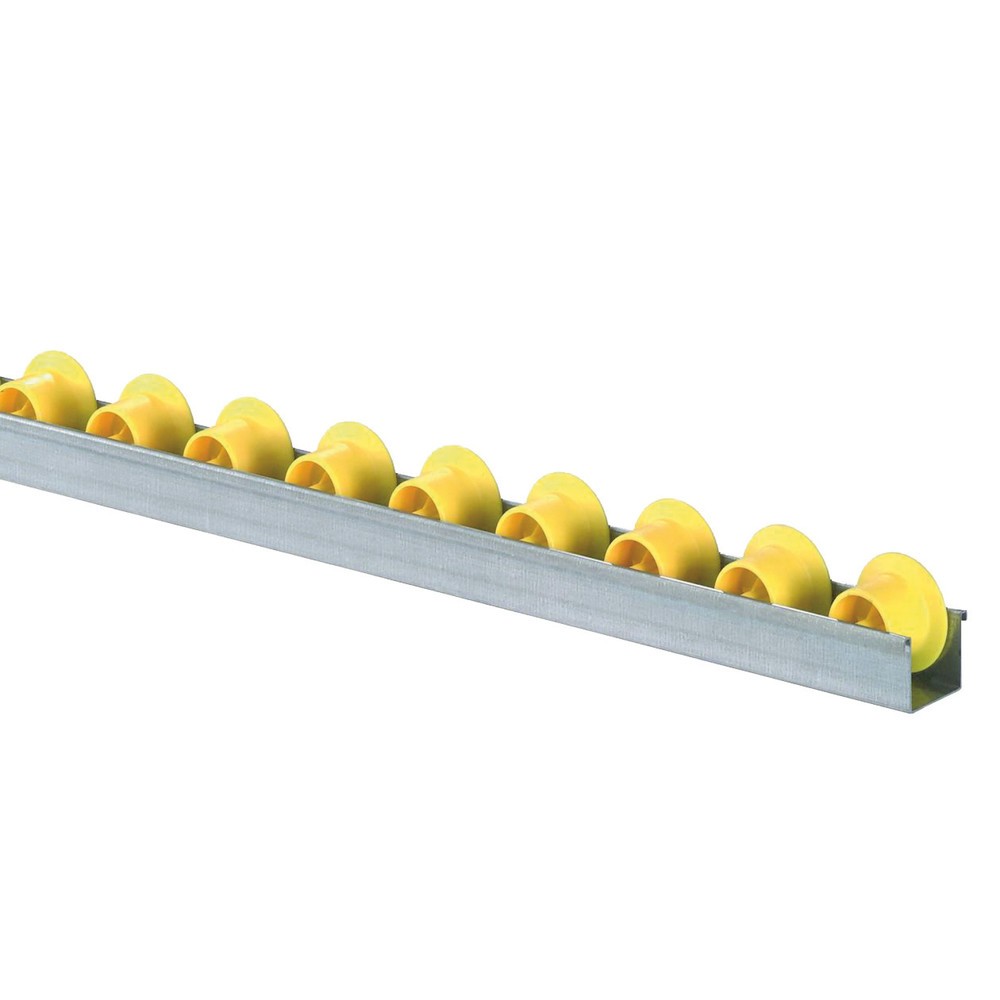 N° de l'image du produit 1 : Baguette en U à galets, boudin de roue RU, paliers de 100 mm, capacité de charge par galet 5 kg