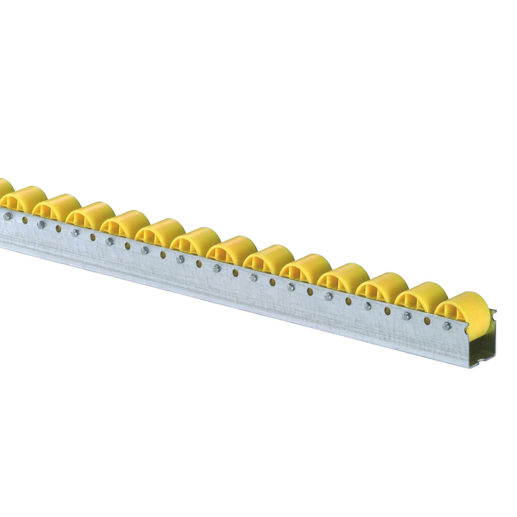 Illustration du produit: Baguette en U à galets, normal SF, paliers de 100 mm, capacité de charge par galet 5 kg