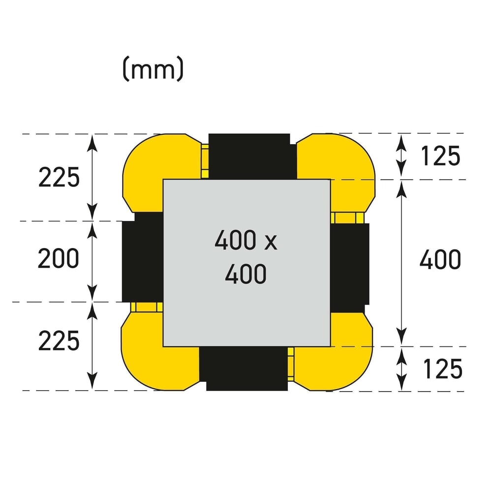 N° de l'image du produit 9 : Protection anticollision MORAVIA, hauteur 1 100 mm, pour dimensions de colonnes (l x P) 200-300 x 200-300 mm