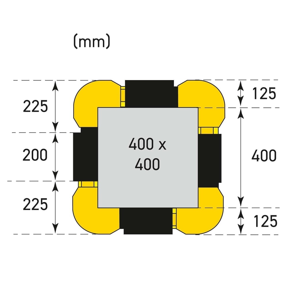N° de l'image du produit 3 : Élément d'extension pour protection anticollision pour colonnes MORAVIA, largeur de 200 mm