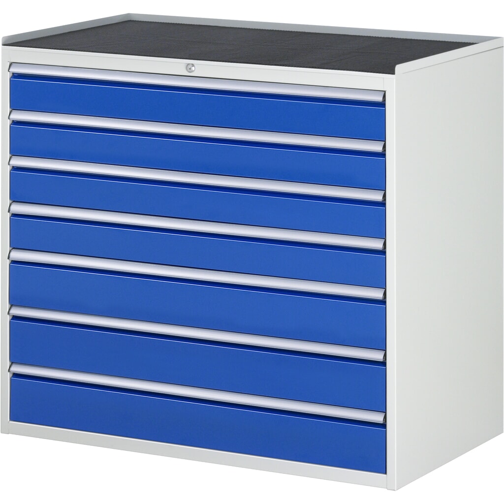 Illustration du produit: RAU Armoire à tiroirs série 7000, HxlxP 1 035 x 1 145 x 650 mm, avec 7 tiroirs taille XXL, face supérieure en métal