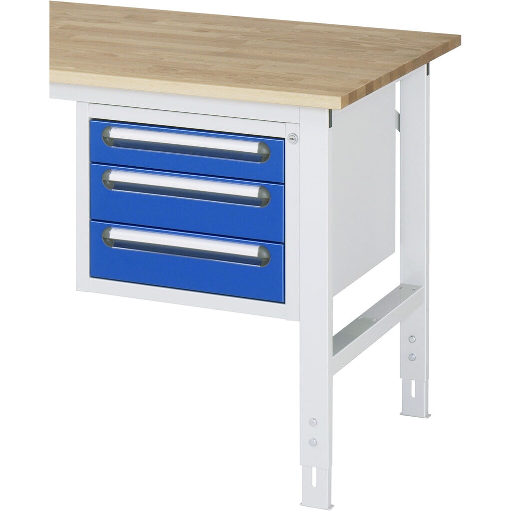 N° de l'image du produit 2 : RAU Caisson sous plateau pour table pour poste de travail série Tom HxlxP 395 x 480 x 600 mm, avec 3 tiroirs