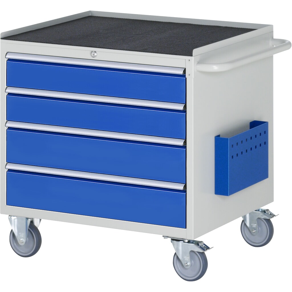Illustration du produit: RAU Servante d'atelier série 7000, HxlxP 795 x 770 x 650 mm, avec 4 tiroirs taille XL, surface métallique