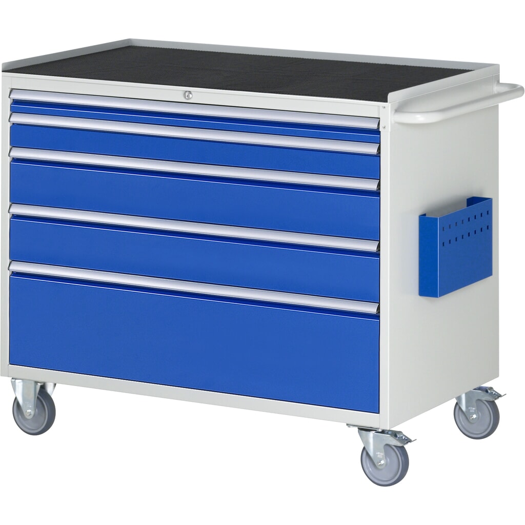 Illustration du produit: RAU Servante d'atelier série 7000, HxlxP 975 x 1 145 x 650 mm, avec 5 tiroirs taille XXL, surface métallique