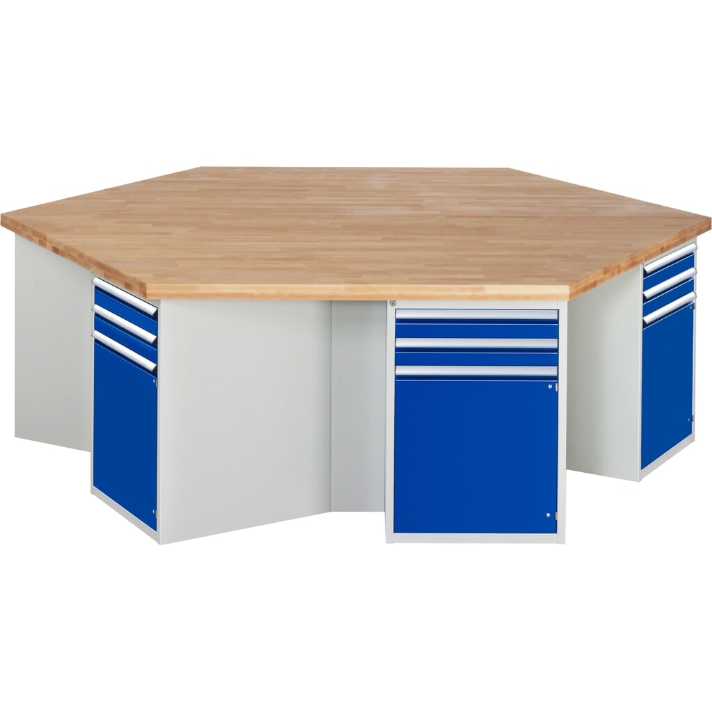 RAU Établi de groupe série 4000, 6 caissons + socle, HxlxP 890 x 2 700 x 2 340 mm, x tiroirs extractibles à 90 %, 1 tablette Illustration du produit: RAU Établi de groupe série 4000, 6 caissons + socle, HxlxP 890 x 2 700 x 2 340 mm, x tiroirs extractibles à 90 %, 1 tablette