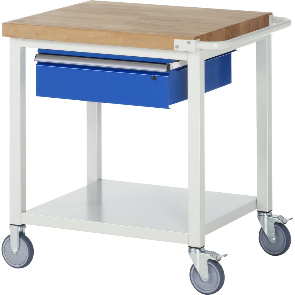 N° de l'image du produit 1 : RAU Établi mobile série 8000, HxlxP 880-1 080 x 750 x 700 mm, 1 tiroir 1 x 150 mm, capacité de charge du tiroir 50 kg