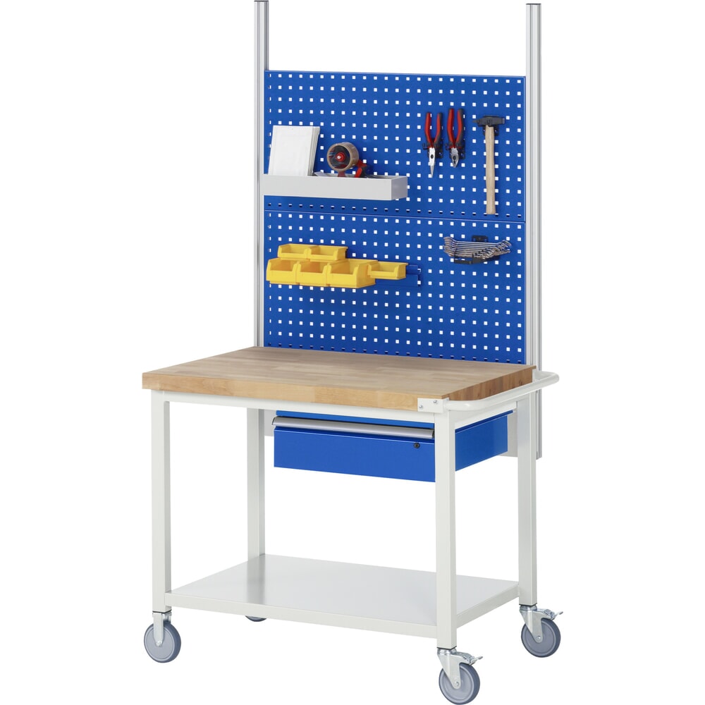 N° de l'image du produit 7 : RAU Établi mobile série 8000, HxlxP 880-1 080 x 750 x 700 mm, 1 tiroir 1 x 150 mm, capacité de charge du tiroir 50 kg