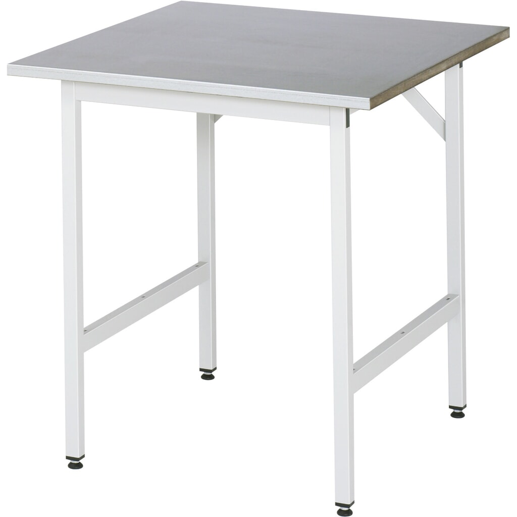 RAU Établi réglable en hauteur série JERRY, HxlxP 800-850 x 750 x 800 mm, Plan de travail avec revêtement en tôle d'acier inoxydable Illustration du produit: RAU Établi réglable en hauteur série JERRY, HxlxP 800-850 x 750 x 800 mm, Plan de travail avec revêtement en tôle d'acier inoxydable