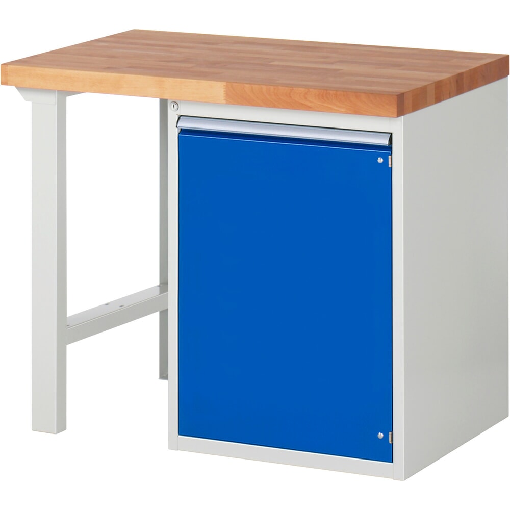 Illustration du produit: RAU Établi série 7000, 1 caisson, HxlxP 890 x 1 000 x 700 mm, 1 porte battante, 1 tablette