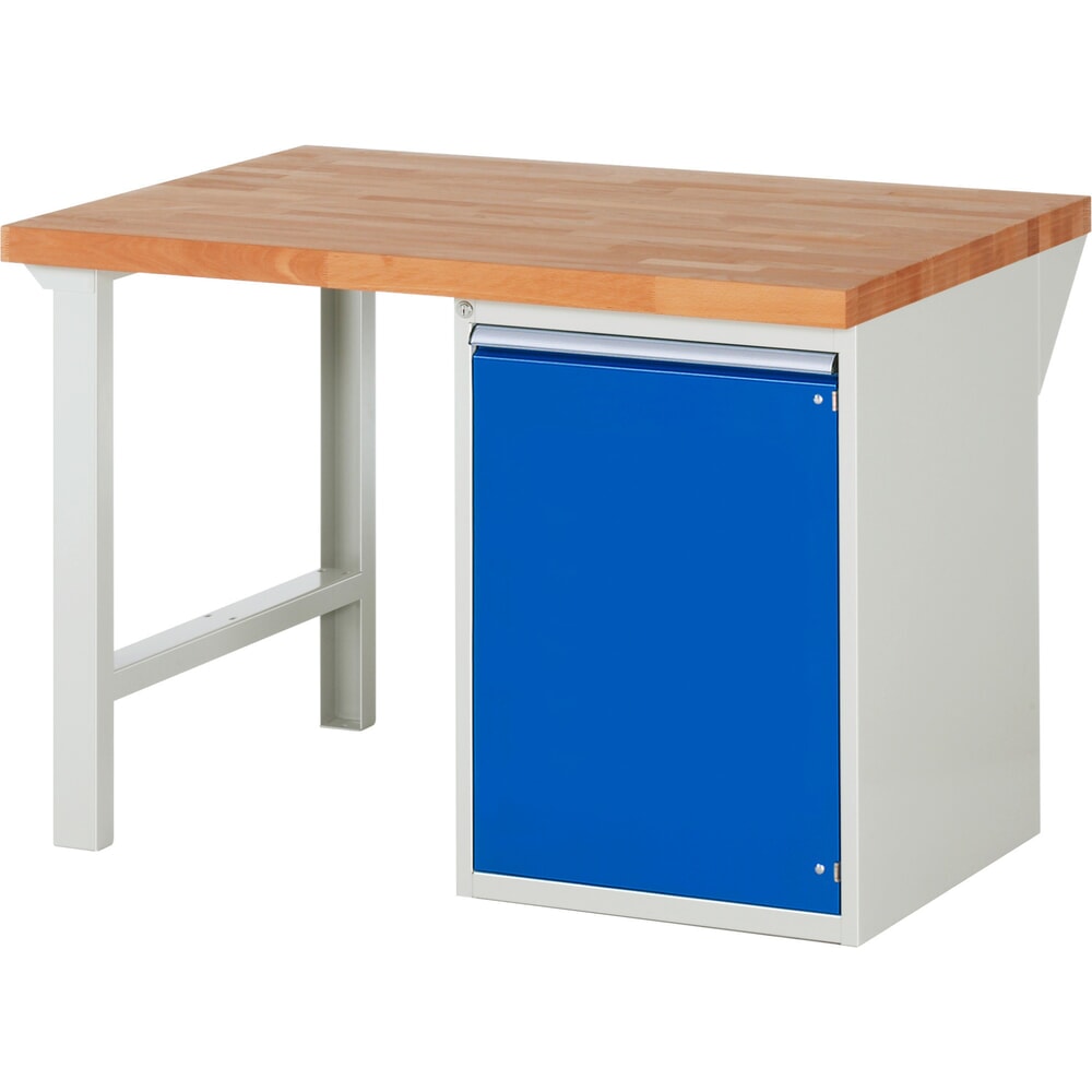 Illustration du produit: RAU Établi série 7000, 1 caisson, HxlxP 890 x 1 250 x 900 mm, 1 porte battante, 1 tablette