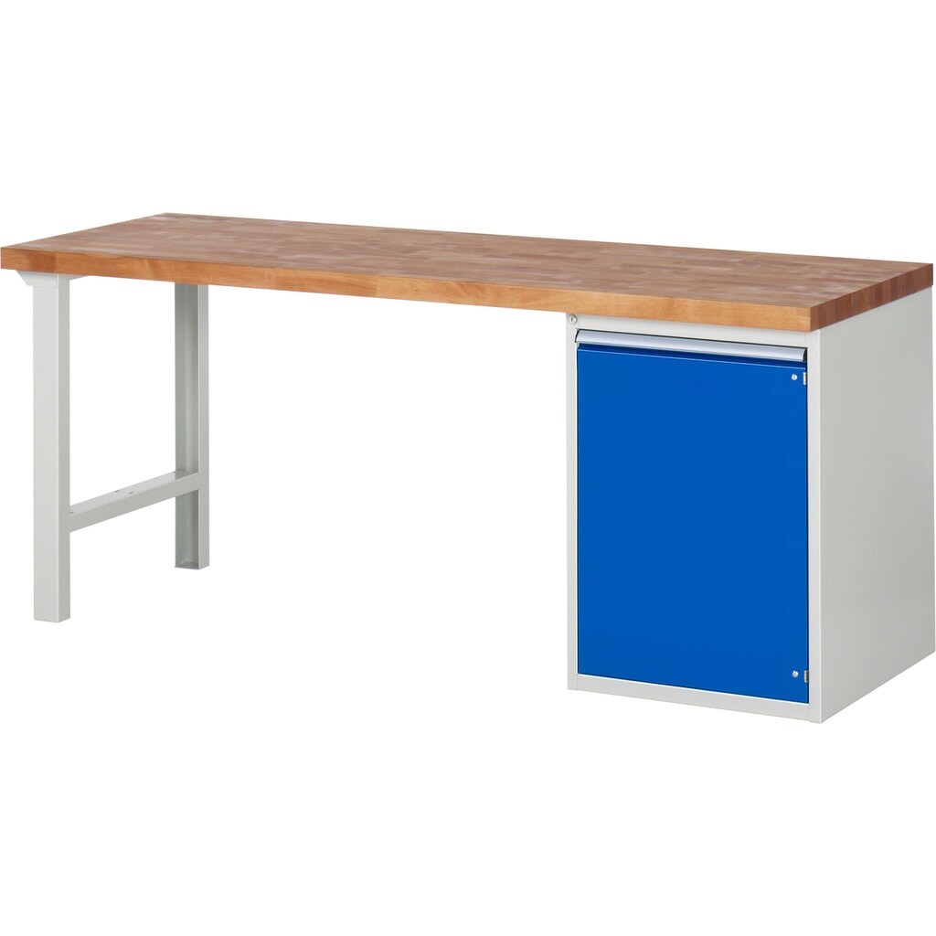 Illustration du produit: RAU Établi série 7000, 1 caisson, HxlxP 890 x 2 000 x 700 mm, 1 porte battante, 1 tablette