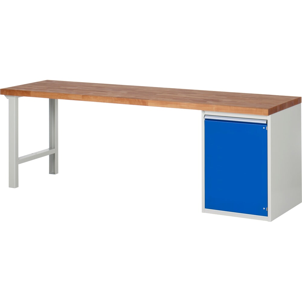 Illustration du produit: RAU Établi série 7000, 1 caisson, HxlxP 890 x 2 500 x 700 mm, 1 porte battante, 1 tablette