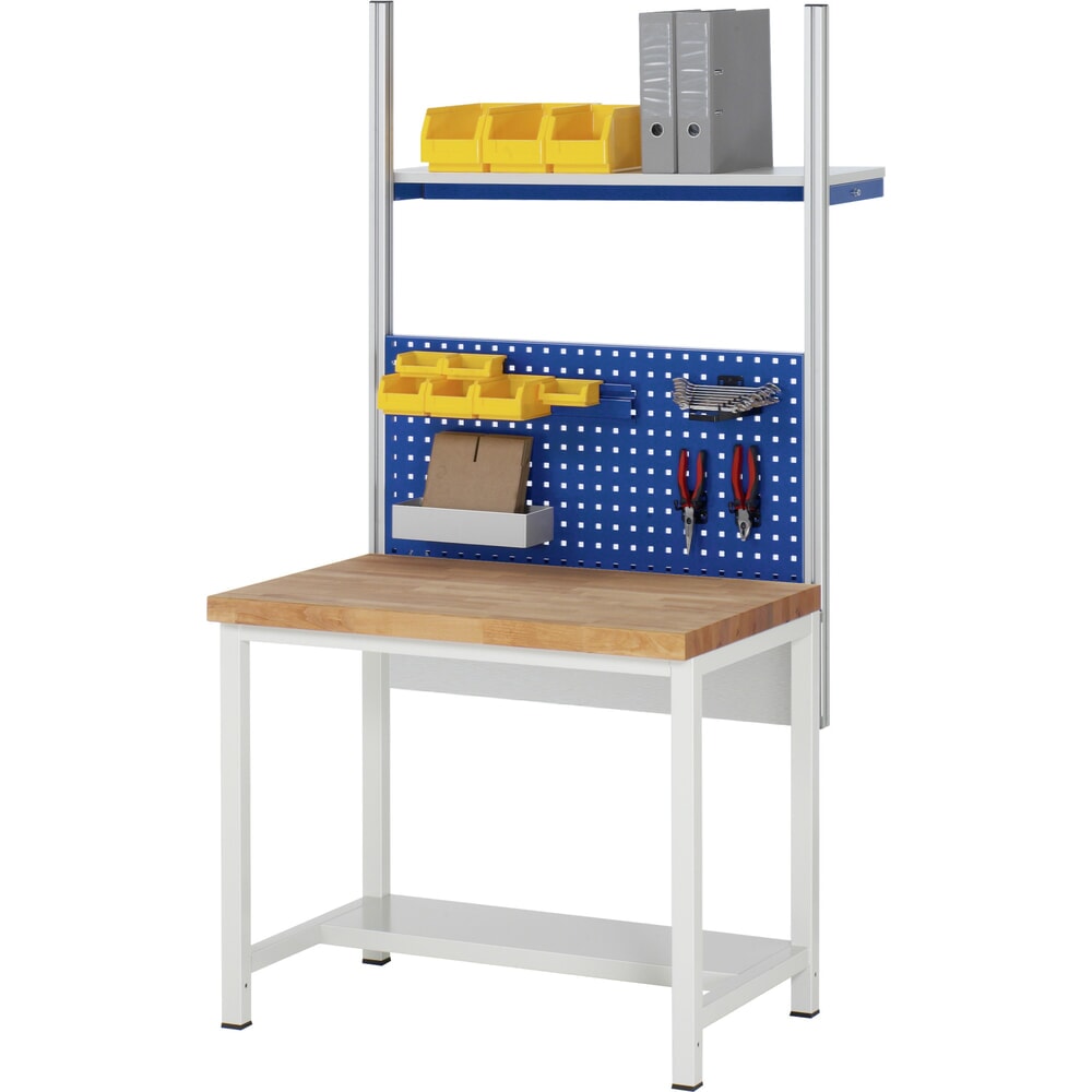 N° de l'image du produit 6 : RAU établi pour charges lourdes série 8000, 1 tablette, profondeur 320 mm, H x l x P 840‑1 040 mm x 1000 mm x 900 mm