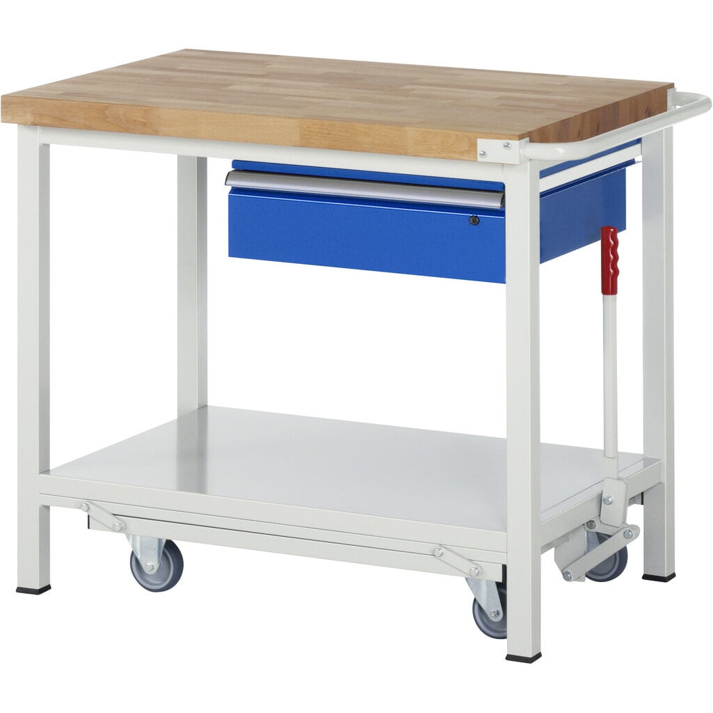 RAU Établi avec châssis série 8000, HxlxP 880 x 1 000 x 700 mm, tablette inférieure, avec 1 tiroir Illustration du produit: RAU Établi avec châssis série 8000, HxlxP 880 x 1 000 x 700 mm, tablette inférieure, avec 1 tiroir