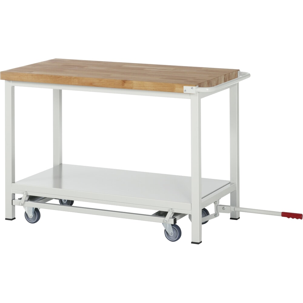 N° de l'image du produit 7 : RAU Établi série 8000 avec rouleur abaissable, 1 caisson triple, HxlxP 880 x 2 000 x 700 mm, 6 tiroirs, 1 porte battante, 1 tablette