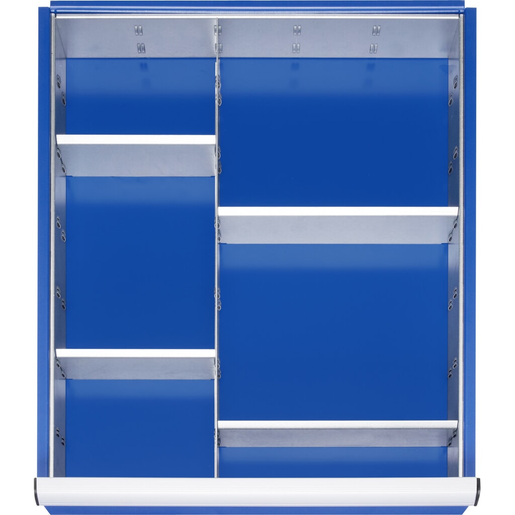 RAU Jeu de compartimentage pour tiroir, HxlxP 47 x 490 x 560 mm, avec jeu de 4 baguettes perforées et 1 paroi de séparation, taille L pour hauteur de façade 60-90 mm Illustration du produit: RAU Jeu de compartimentage pour tiroir, HxlxP 47 x 490 x 560 mm, avec jeu de 4 baguettes perforées et 1 paroi de séparation, taille L pour hauteur de façade 60-90 mm