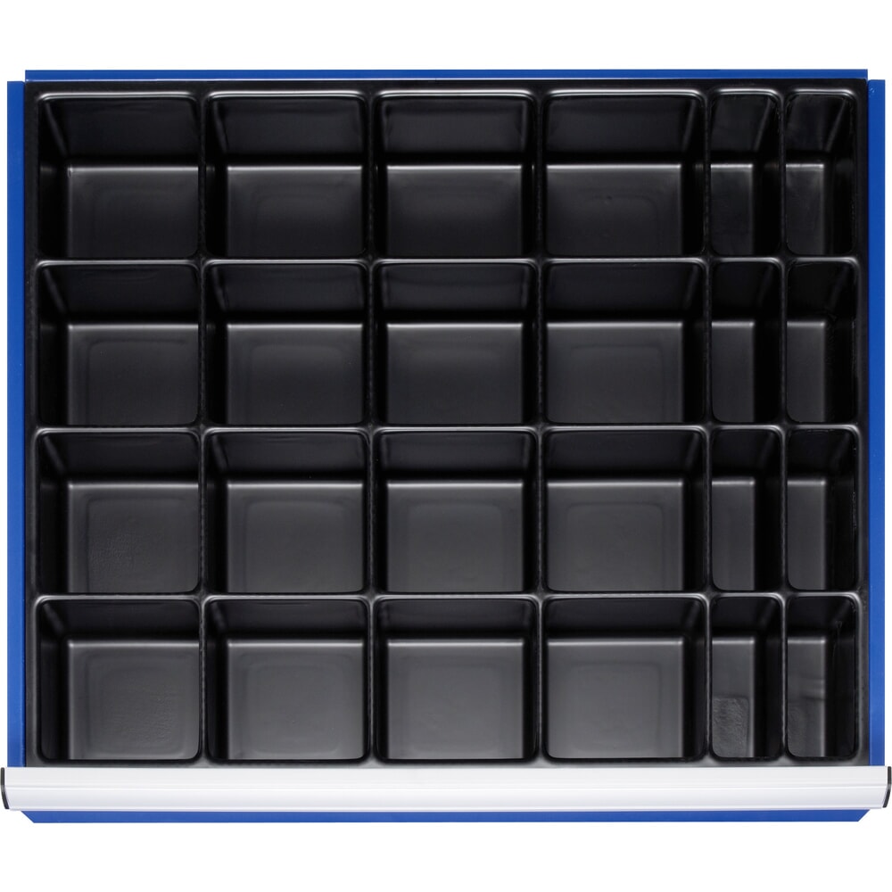 Illustration du produit: RAU Jeu de compartimentage pour tiroir, HxlxP 90 x 680 x 560 mm, avec insert pour petites pièces et 24 casiers, taille XL pour hauteur de façade 120-360 mm