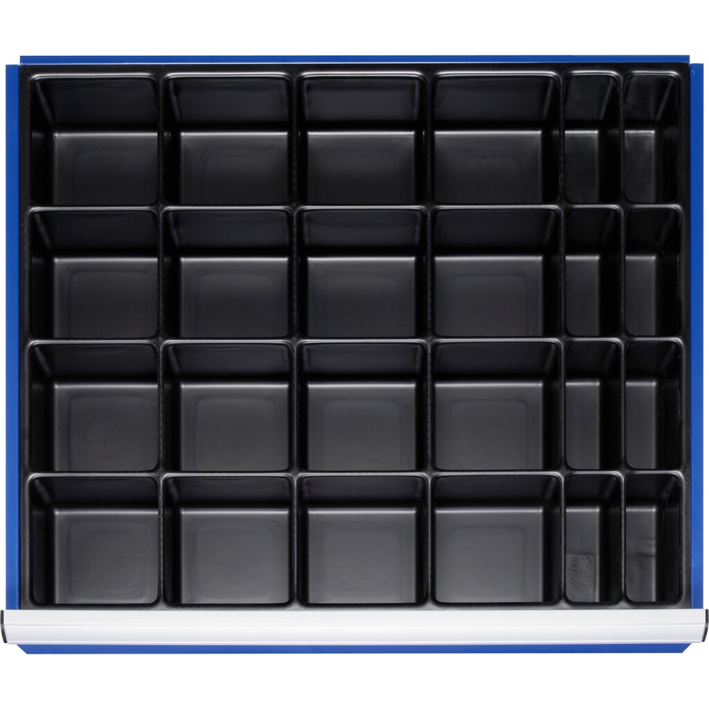 RAU Jeu de compartimentage pour tiroir, HxlxP 90 x 680 x 560 mm, avec insert pour petites pièces et 24 casiers, taille XL pour hauteur de façade 120-360 mm Illustration du produit: RAU Jeu de compartimentage pour tiroir, HxlxP 90 x 680 x 560 mm, avec insert pour petites pièces et 24 casiers, taille XL pour hauteur de façade 120-360 mm