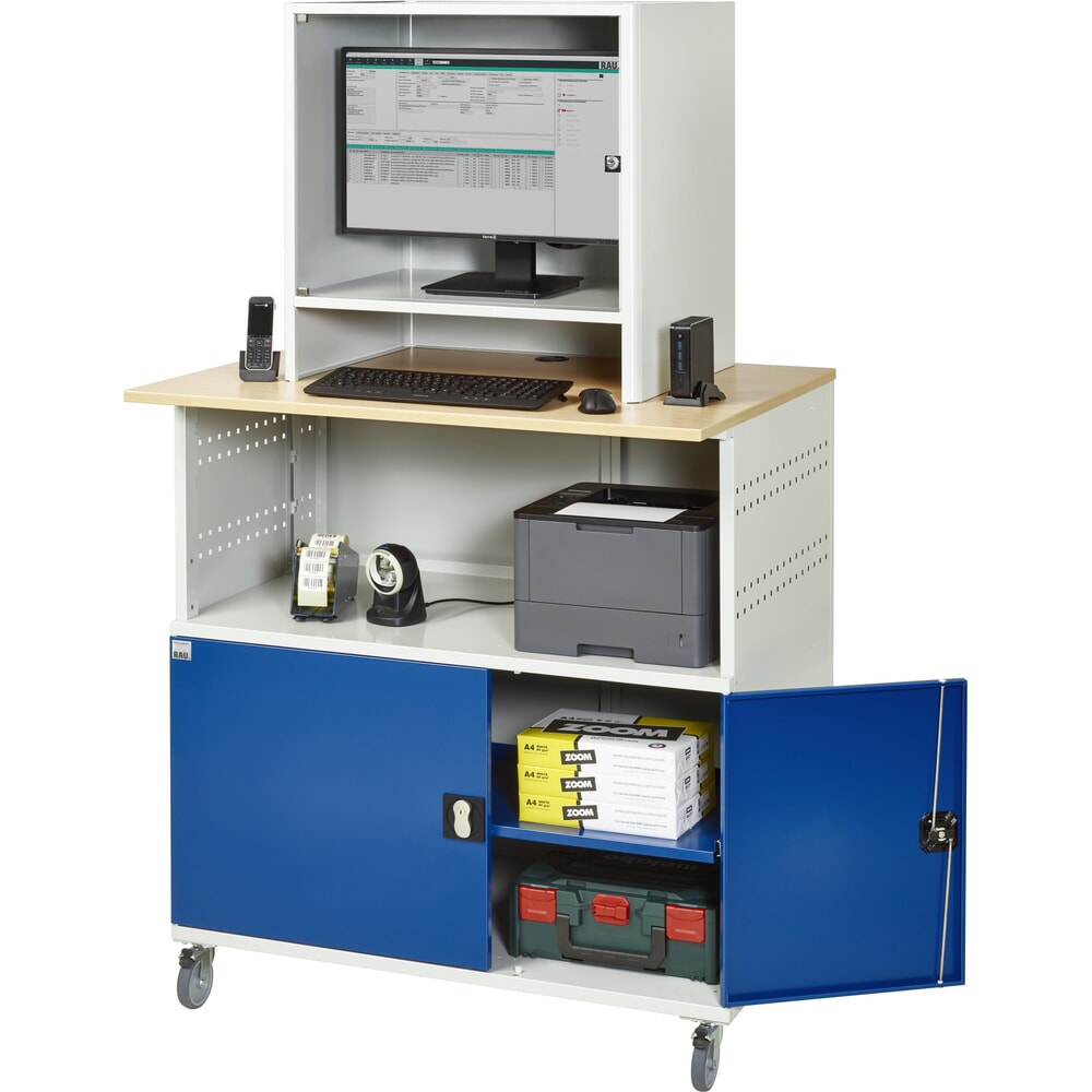 N° de l'image du produit 6 : RAU Poste informatique avec boîtier d'écran, mobile
