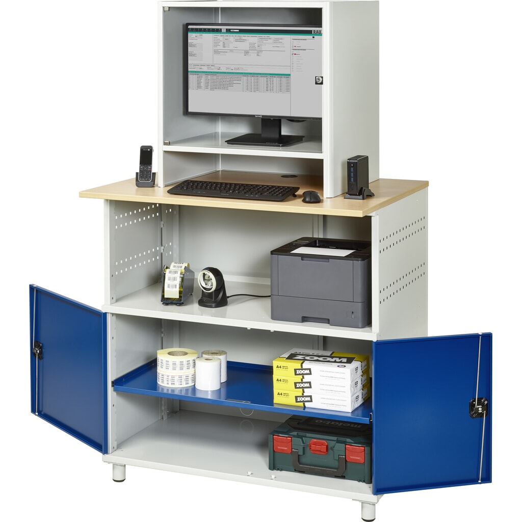 RAU Poste informatique avec boîtier d'écran, fixe Illustration du produit: RAU Poste informatique avec boîtier d'écran, fixe