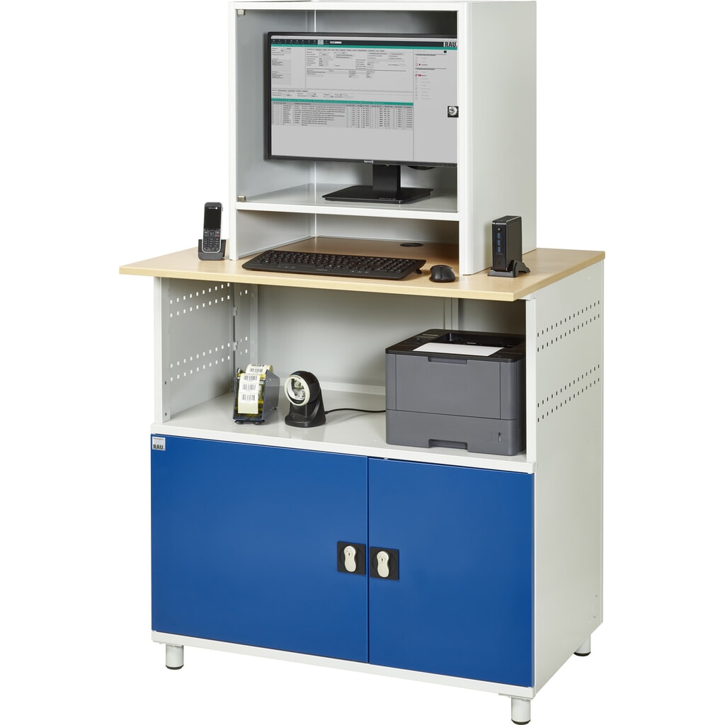 N° de l'image du produit 7 : RAU Poste informatique avec boîtier d'écran, fixe