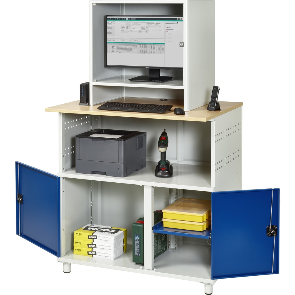 RAU Poste informatique avec boîtier d'écran, fixe Illustration du produit: RAU Poste informatique avec boîtier d'écran, fixe