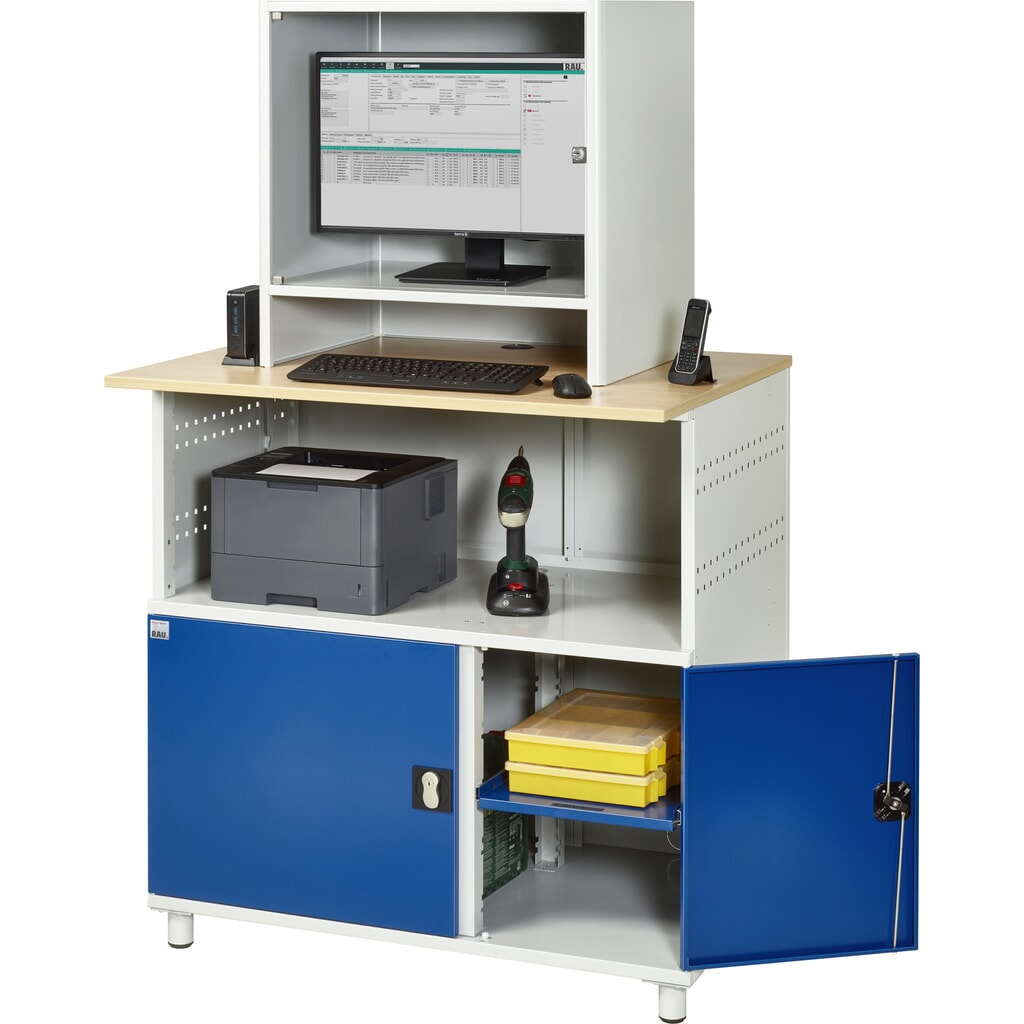 N° de l'image du produit 7 : RAU Poste informatique avec boîtier d'écran, fixe