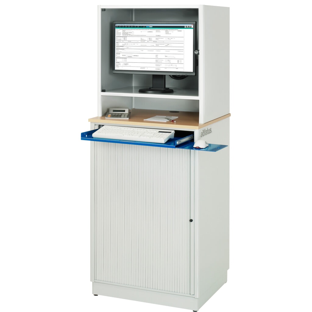 RAU Poste informatique, porte-clavier coulissant, 1 tiroir, fixe N° de l'image du produit 5 : RAU Poste informatique, porte-clavier coulissant, 1 tiroir, fixe
