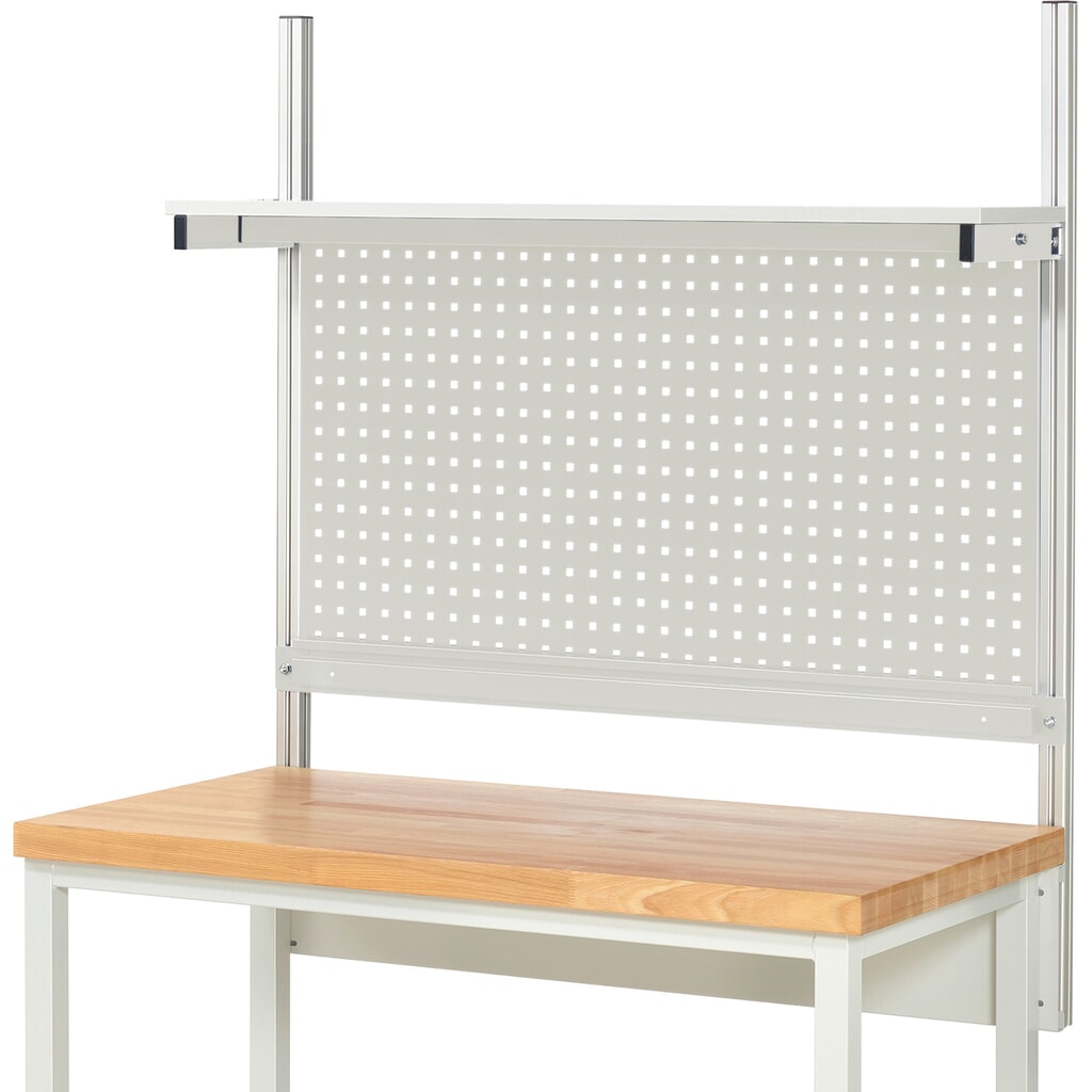 N° de l'image du produit 2 : Module d’établi RAU, haut. x larg. x prof. 1 130 x 1 250 x 350 mm, avec 1 étagère en plateau mélaminé et 1 rail de fixation, kit complet 01 pour largeur de produit 1 250 mm