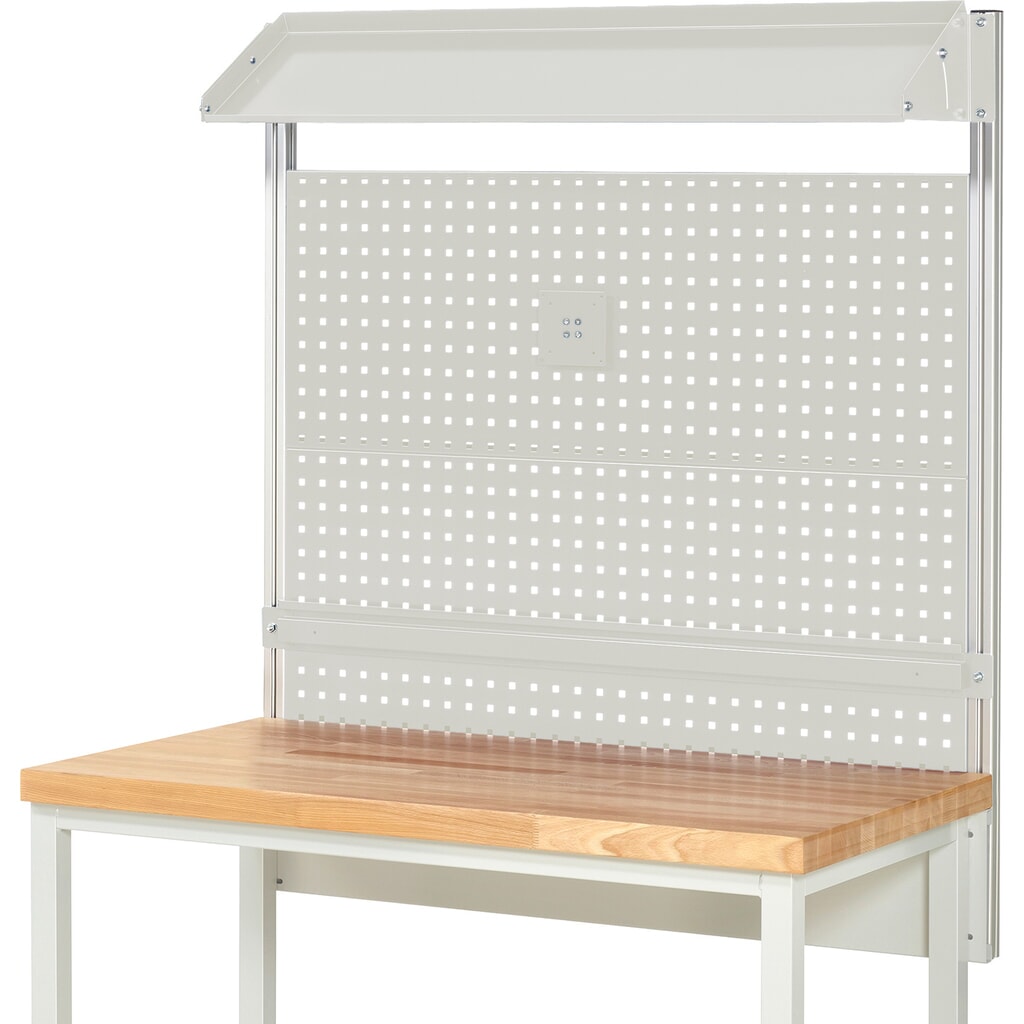 N° de l'image du produit 2 : Module d’établi RAU, haut. x larg. x prof. 1 130 x 1 250 x 350 mm, avec 1 surface métallique inclinable, 1 rail de fixation et 1 support pour écran plat, kit complet 02 pour largeur de produit 1 250 mm