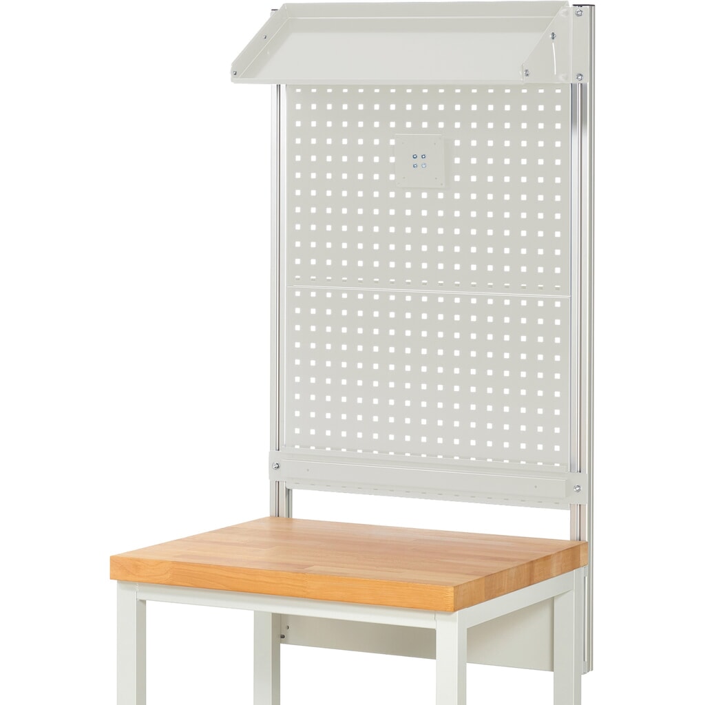 N° de l'image du produit 2 : Module d’établi RAU, haut. x larg. x prof. 1 130 x 750 x 350 mm, avec 1 surface métallique inclinable, 1 rail de fixation et 1 support pour écran plat, kit complet 02 pour largeur de produit 750 mm